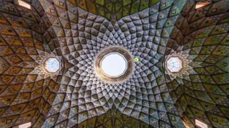 muqarna ceiling Aminoddole Carvansarai Kashan Iran